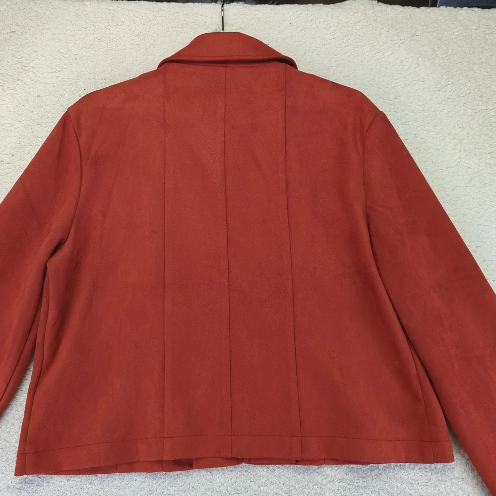 BAGATELLE Women's Rust Red Faux‎ Suede Zip Front Jacket XL Casual - Picture 10 of 10